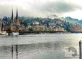 Luzern Seepromenade im Morgennebel – Digitales Foto